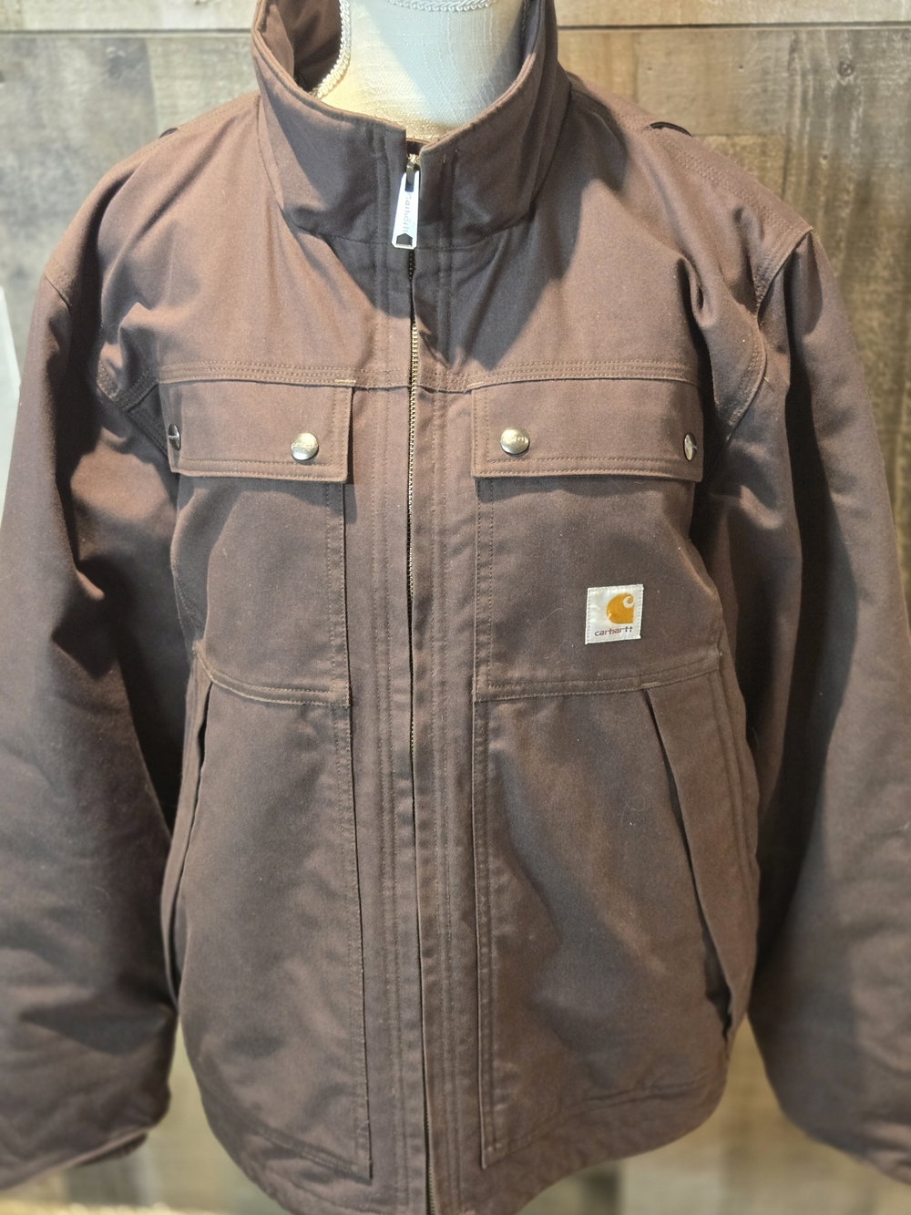 CARHARTT Men's Quick Duck™ Woodward Traditional Insulated Brown Jacket Size M